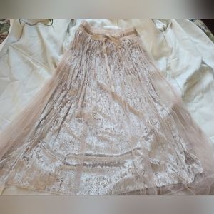 RAGA Cream Faux Velvet Mesh Gold Midi XS